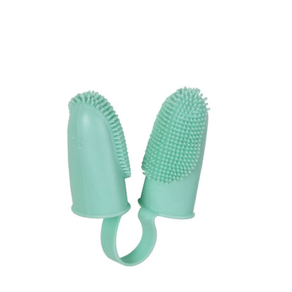 Pet Super Soft Two-Finger Toothbrush Universal Silicone Oral Cleaning Finger Sleeve for Cats/Dogs Pet Oral Care Dog Toothbrush